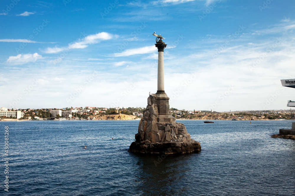 Monument to the lost ships in Sevastopol in the Crimea.