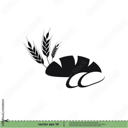 bread icon bakery symbol logo template