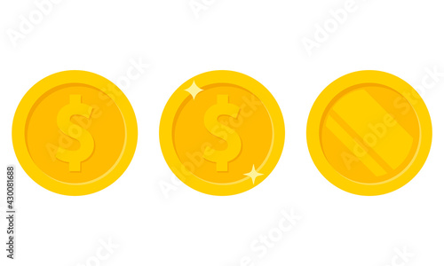 Set of coins icon isolated on white background. Vector illustration.