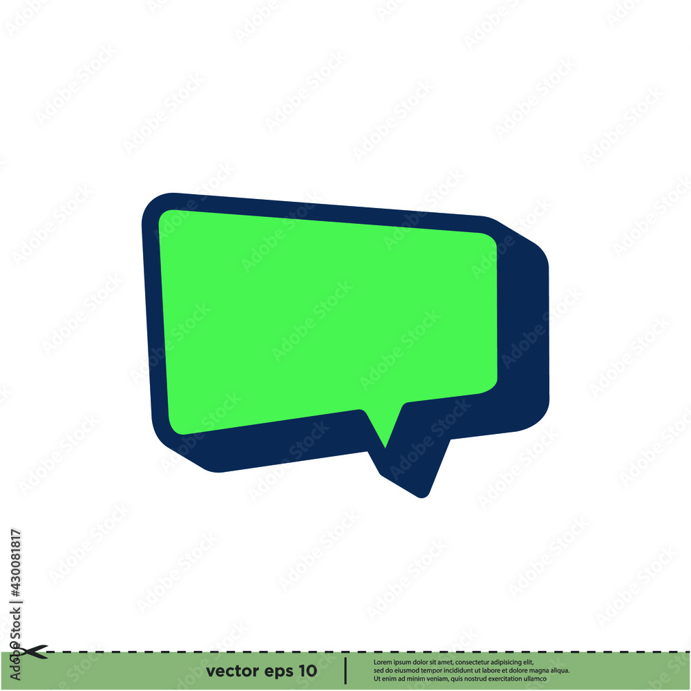 Naklejka premium bubble speech icon message symbol logo template