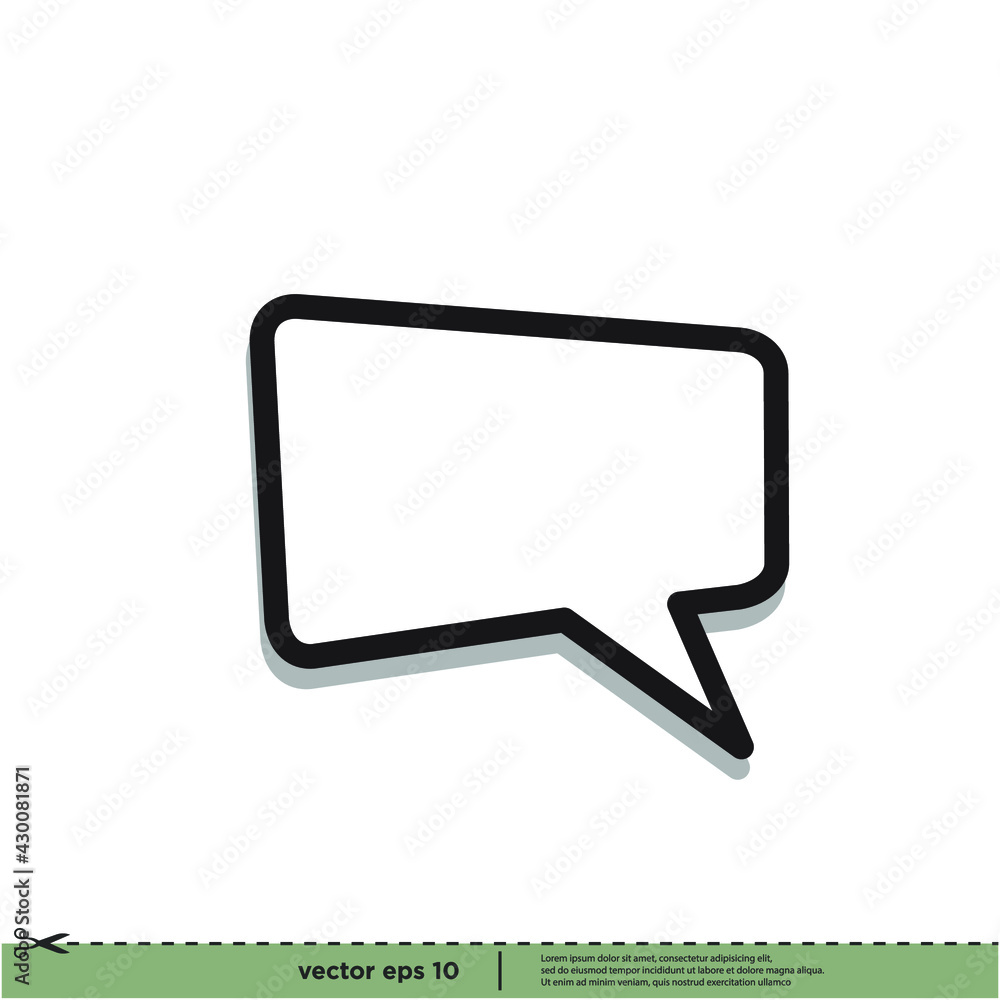 Naklejka premium bubble speech icon message symbol logo template