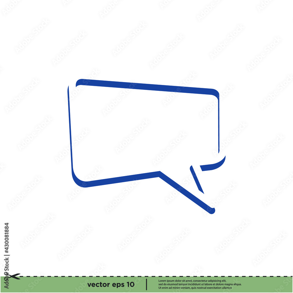 Naklejka premium bubble speech icon message symbol logo template