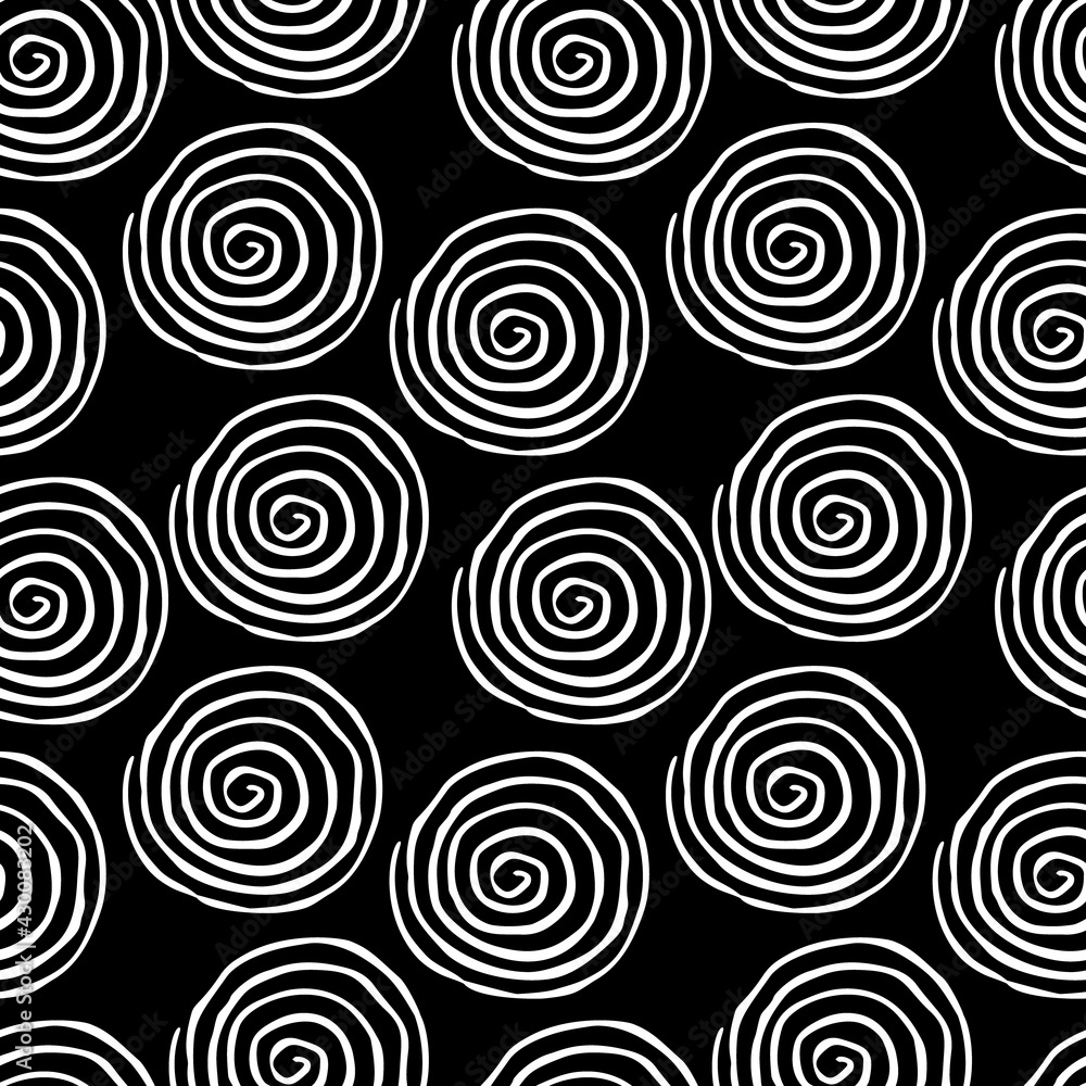 Fototapeta premium black and white abstract geometric shapes seamless pattern, vector illustration endless repeatable texture background