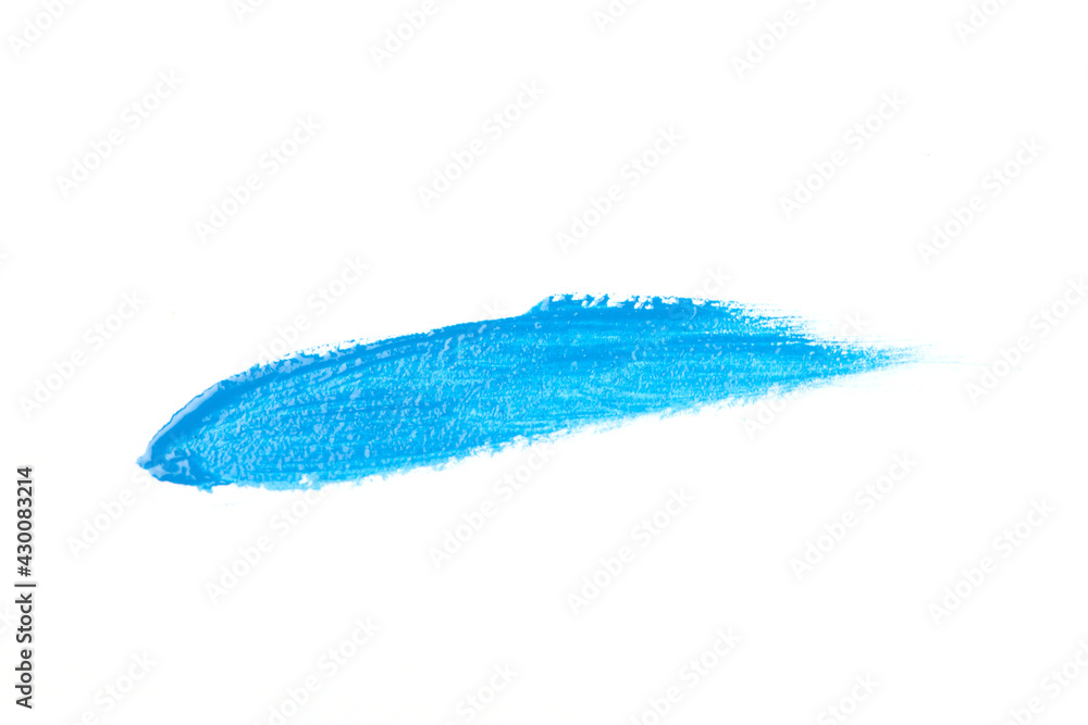blue brush strokes of paint isolated on white background