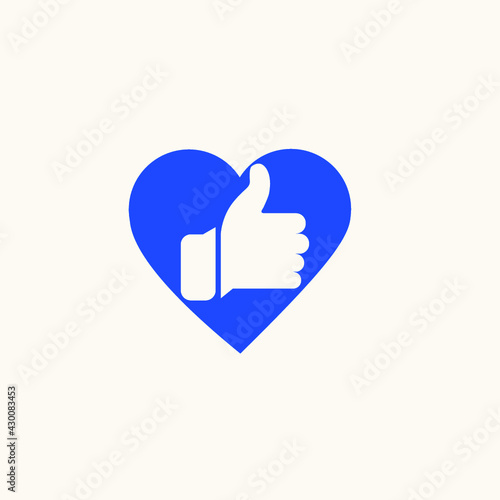 bllue love like design icon vector