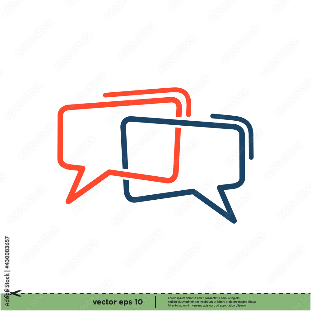 Naklejka premium bubble speech icon message symbol logo template