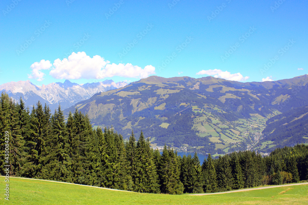 Aerial view of idyllic mountain scenery in the Alps, Austria
