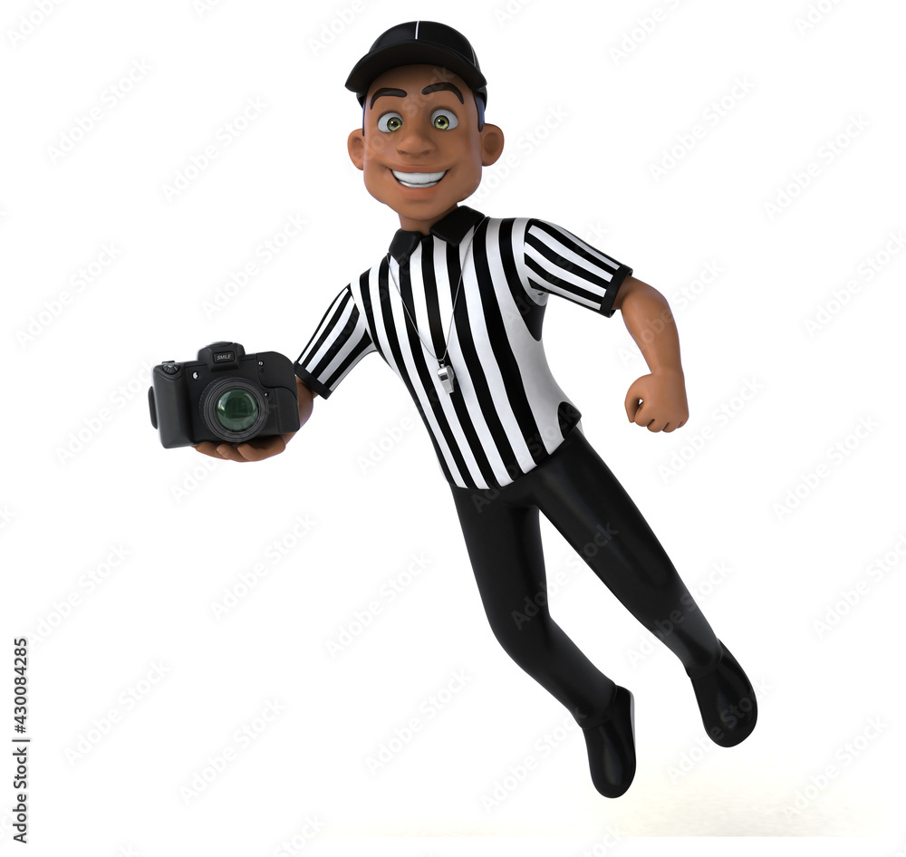 Fun 3D Illustration of an american Referee Fun 3D Illustration of an american Referee