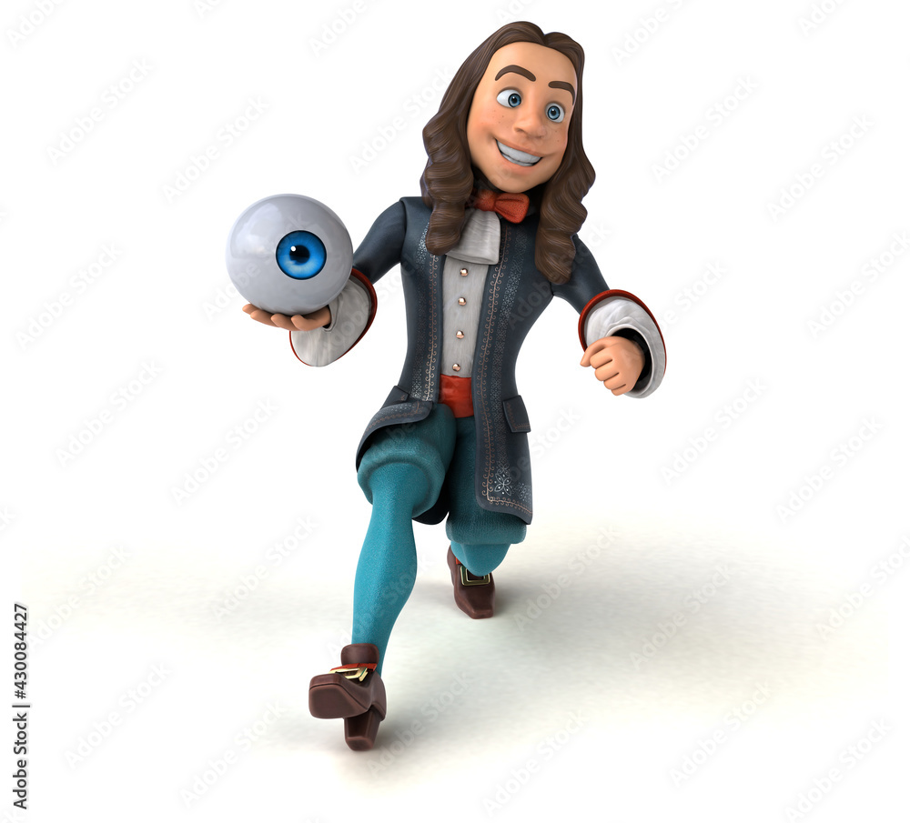 3D Illustration of a cartoon man in historical baroque costume 3D Illustration of a cartoon man in historical baroque costume