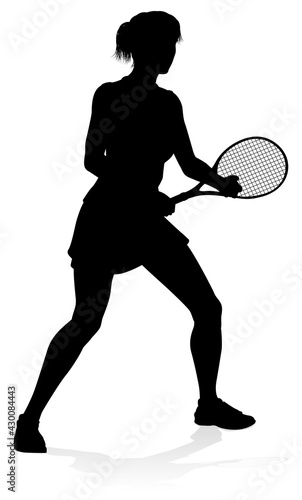 Tennis Player Woman Sports Person Silhouette