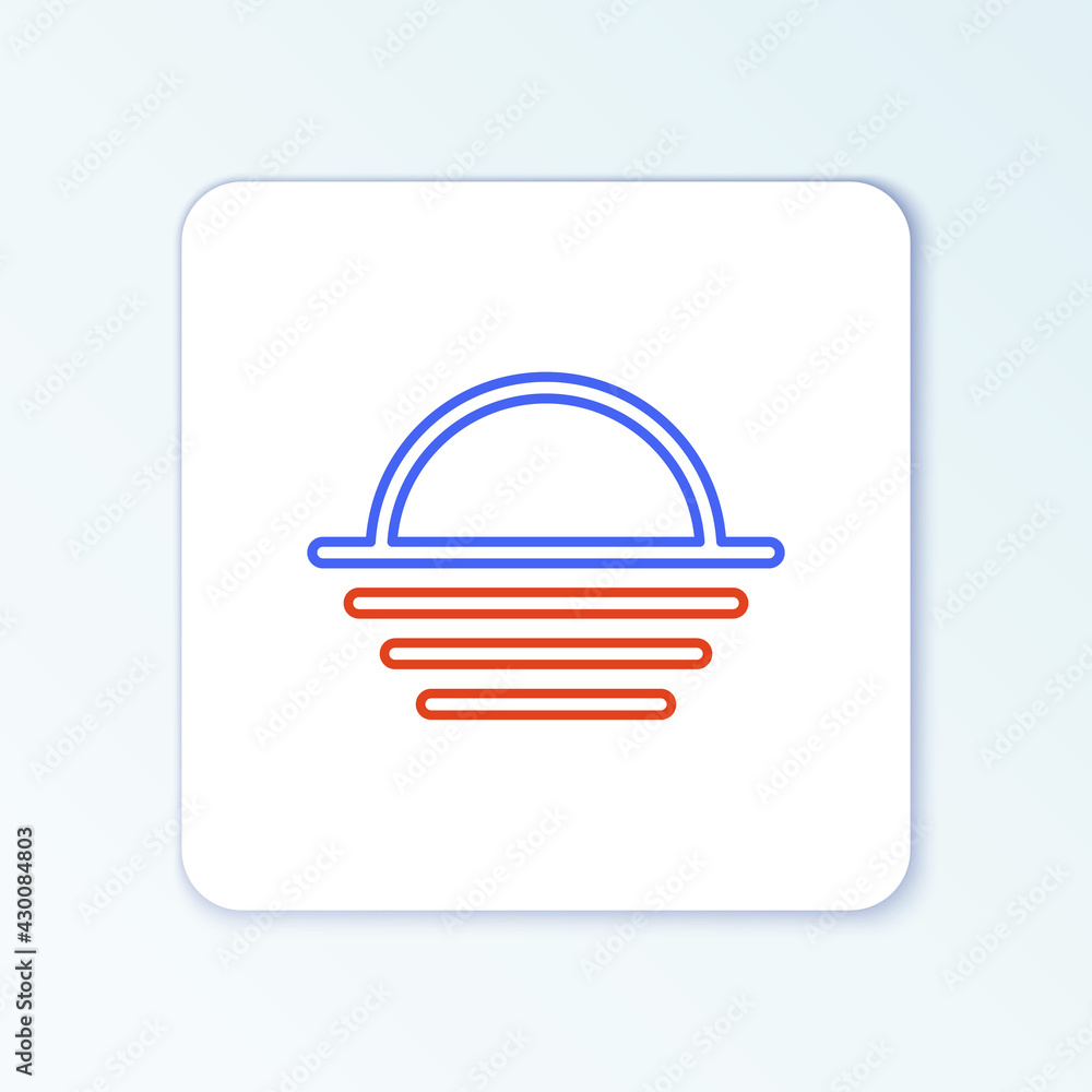 Line Sunset icon isolated on white background. Colorful outline concept. Vector Line Sunset icon isolated on white background. Colorful outline concept. Vector