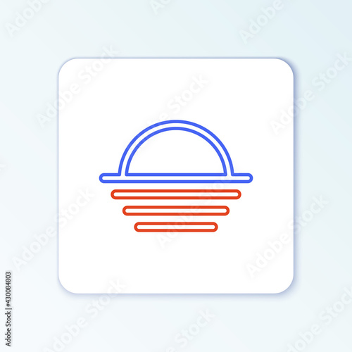 Line Sunset icon isolated on white background. Colorful outline concept. Vector