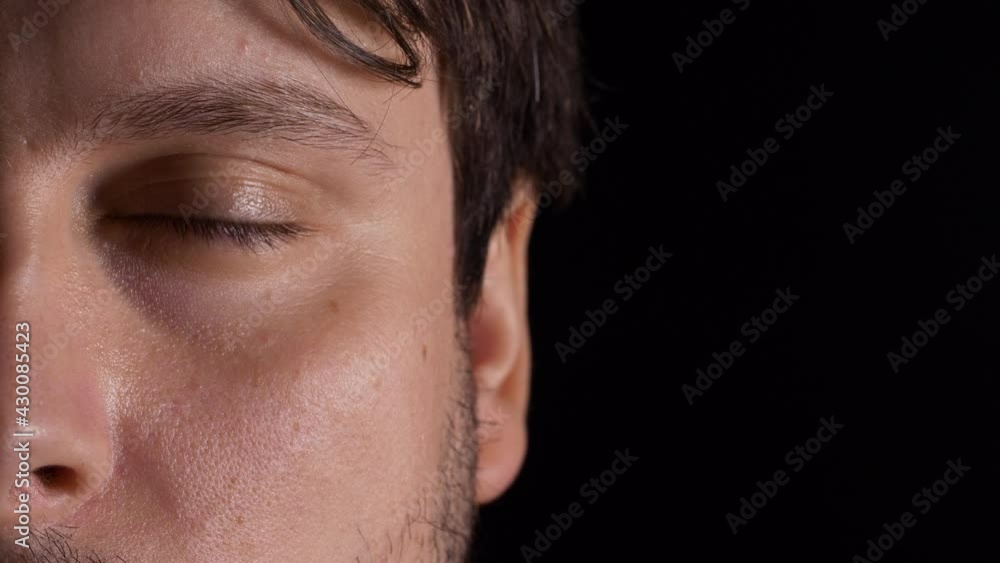 Side View Of a Man Removing a Surgical Mask in 4k Slow Motion