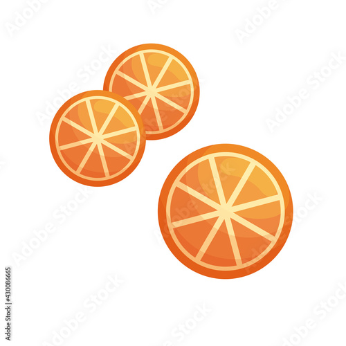 Isolated tangerine slices.
