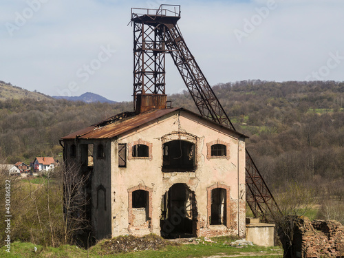 Wallpaper Mural Old coal structure elevator shaft. The metal tower was designed by Alexandre Gustave Eiffel. Torontodigital.ca