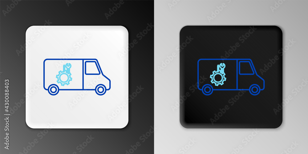 Line Car service icon isolated on grey background. Repair service auto mechanic. Maintenance sign. Colorful outline concept. Vector Line Car service icon isolated on grey background. Repair service auto mechanic. Maintenance sign. Colorful outline concept. Vector