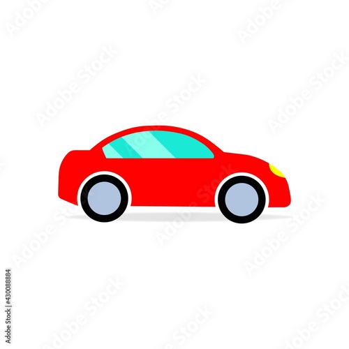 Red car or automobile color icon. Graphic design element. Trendy flat isolated symbol  sign can be used for  illustration  outline  logo  mobile  app  emblem  design  web  dev  ui  ux. Vector EPS 10