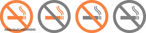 No smoking. Set prohibition icons.
