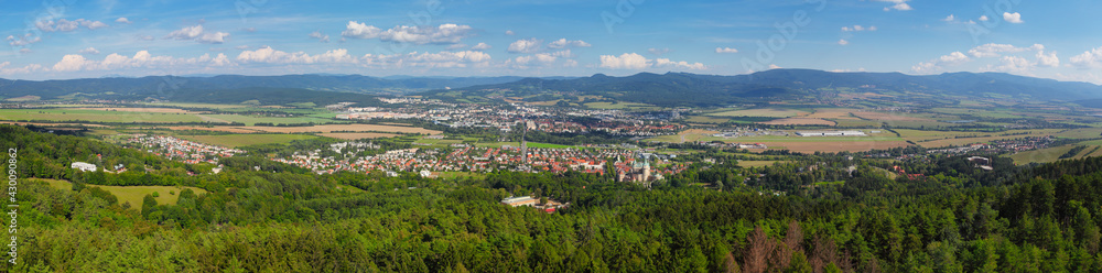 Panorama of Prievidza and Bojnice city