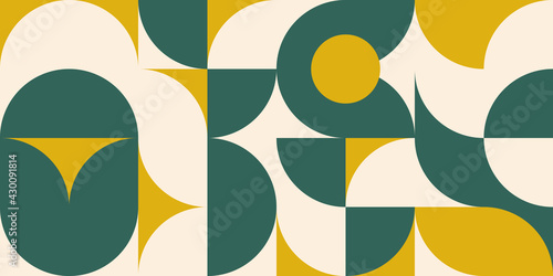 Artistic Scandinavian style poster in trending colors. Geometric pattern for web banner, decor of pillows in the interior, business presentations, corporate identity. Vector graphics.