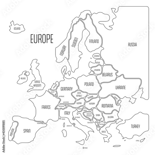 Simplified smooth map of Europe