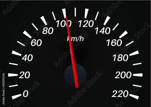 Black Speedo Meter from 0 t0 200