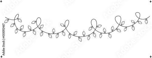 christmas new year wedding celebration party hanging string lights decoration garland, vector illustration festive graphic