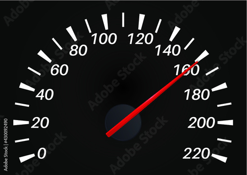 Black Speedo Meter from 0 t0 200