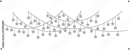 christmas new year wedding celebration party hanging string lights decoration garland, vector illustration festive graphic