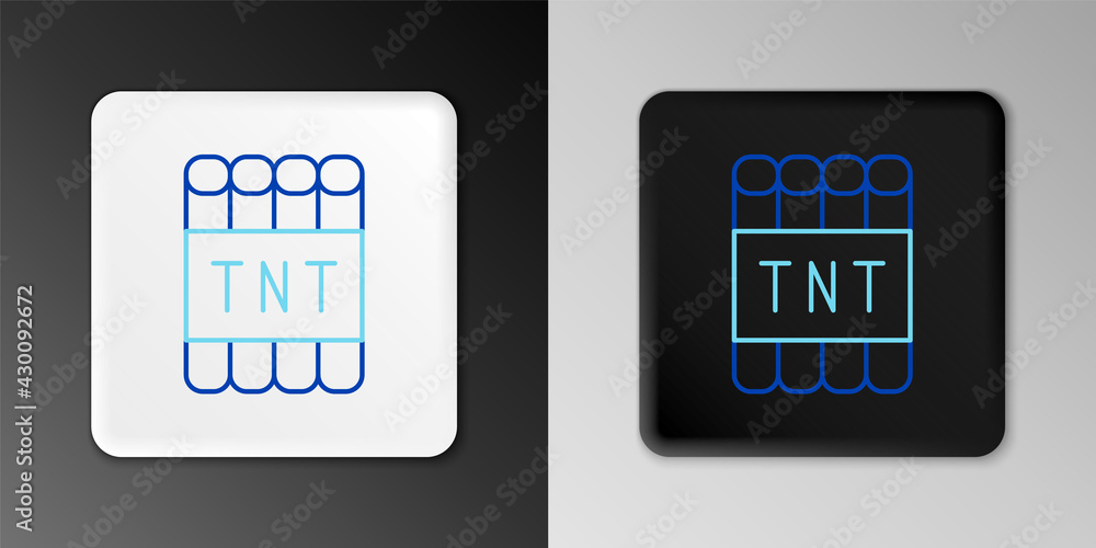Line Detonate dynamite bomb stick and timer clock icon isolated on grey background. Time bomb - explosion danger concept. Colorful outline concept. Vector Line Detonate dynamite bomb stick and timer clock icon isolated on grey background. Time bomb - explosion danger concept. Colorful outline concept. Vector