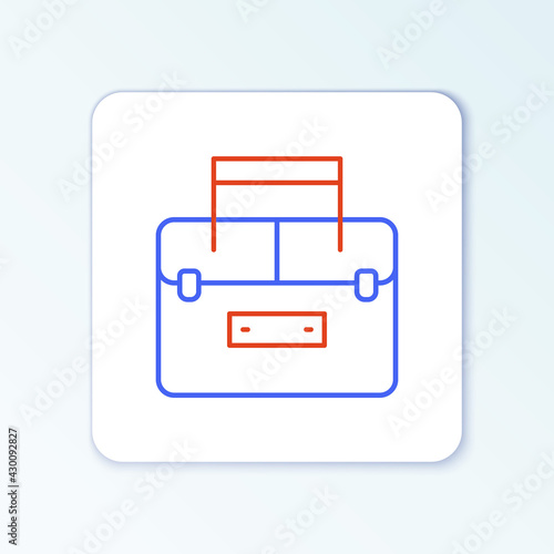 Line Case or box container for wobbler and gear fishing equipment icon isolated on white background. Fishing tackle. Colorful outline concept. Vector