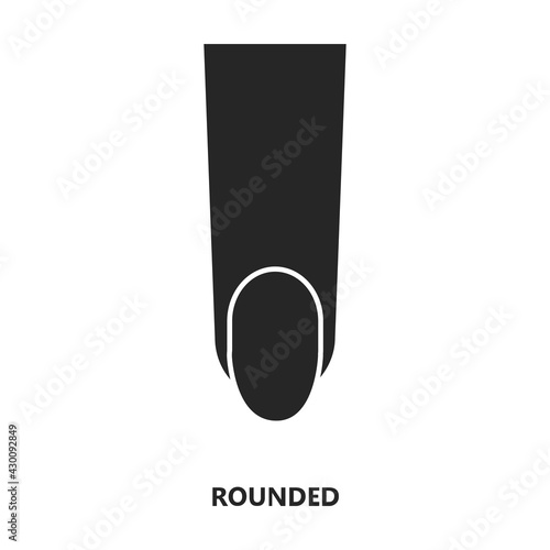 Nail shape vector black icon. Vector illustration nail shape on white background. Isolated black illustration icon of manicure.