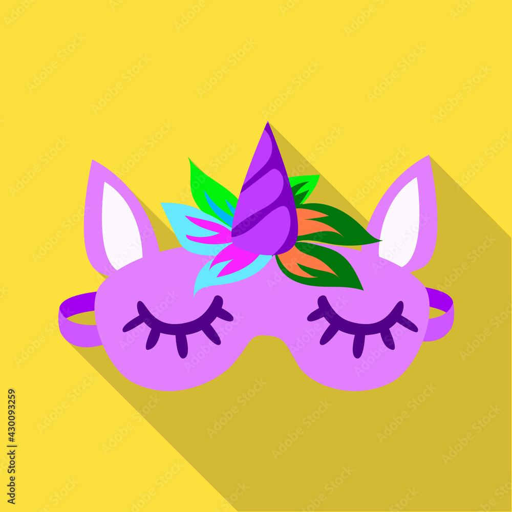 Fototapeta premium Sleep mask vector flat icon. Vector illustration mask for eye on white background. Isolated flat illustration icon of sleep accessory .