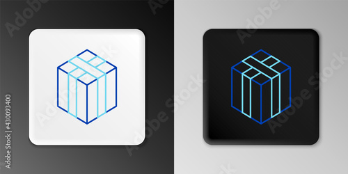 Line Bale of hay icon isolated on grey background. Colorful outline concept. Vector