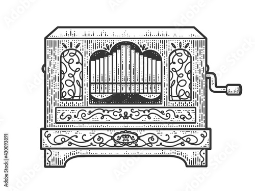 Foto barrel organ sketch raster illustration