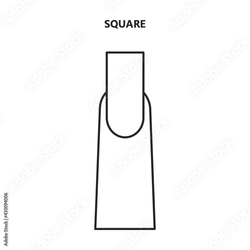 Nail shape vector outline icon. Vector illustration nail shape on white background. Isolated outline illustration icon of manicure.