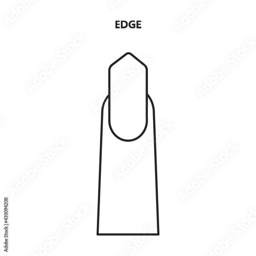 Nail shape vector outline icon. Vector illustration nail shape on white background. Isolated outline illustration icon of manicure.