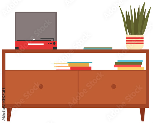 Modern room for interior design. Cozy room with furniture and decor accessories. Flat design interior. Planning and arrangement of furniture in apartment. Living room. Home lifestyle. Style house