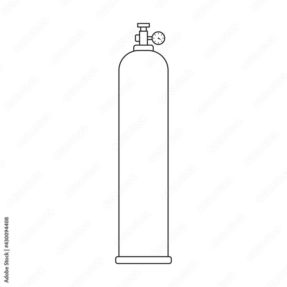 Gas cylinder vector outline icon. Vector illustration lpg on wite background. Isolated outline illustration icon of gas cylinder. Gas cylinder vector outline icon. Vector illustration lpg on wite background. Isolated outline illustration icon of gas cylinder.