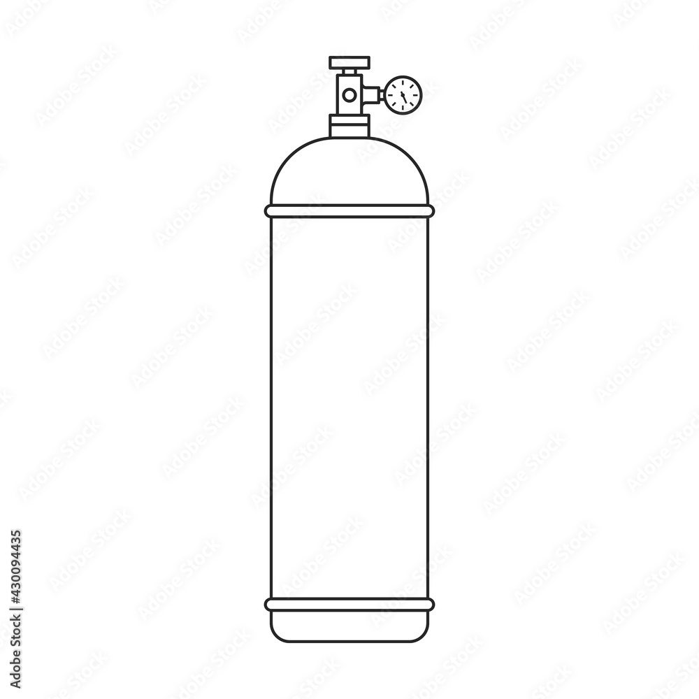 Gas cylinder vector outline icon. Vector illustration lpg on wite background. Isolated outline illustration icon of gas cylinder. Gas cylinder vector outline icon. Vector illustration lpg on wite background. Isolated outline illustration icon of gas cylinder.