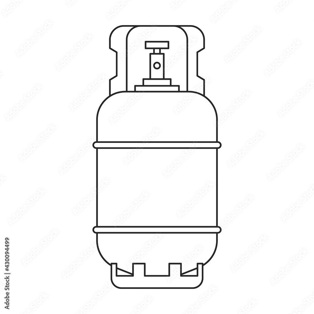 Gas cylinder vector outline icon. Vector illustration lpg on wite background. Isolated outline illustration icon of gas cylinder. Gas cylinder vector outline icon. Vector illustration lpg on wite background. Isolated outline illustration icon of gas cylinder.