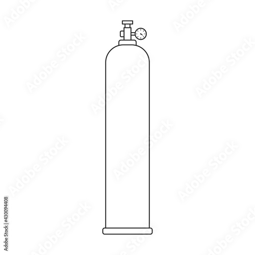 Gas cylinder vector outline icon. Vector illustration lpg on wite background. Isolated outline illustration icon of gas cylinder.