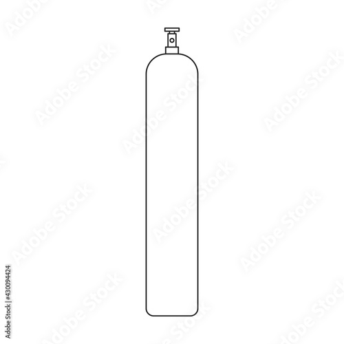 Gas cylinder vector outline icon. Vector illustration lpg on wite background. Isolated outline illustration icon of gas cylinder.