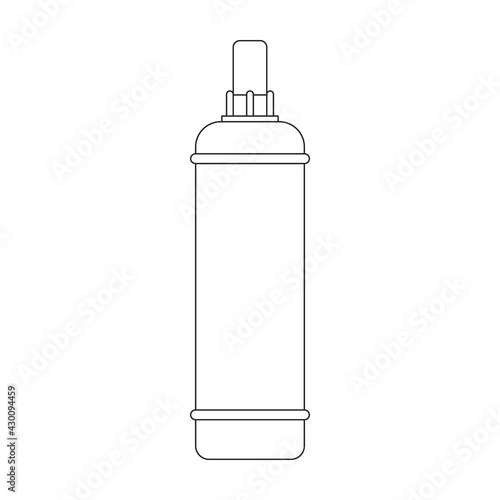 Gas cylinder vector outline icon. Vector illustration lpg on wite background. Isolated outline illustration icon of gas cylinder.