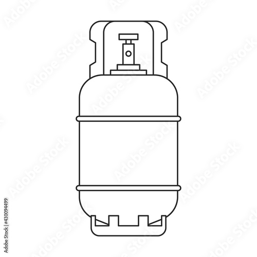 Gas cylinder vector outline icon. Vector illustration lpg on wite background. Isolated outline illustration icon of gas cylinder.