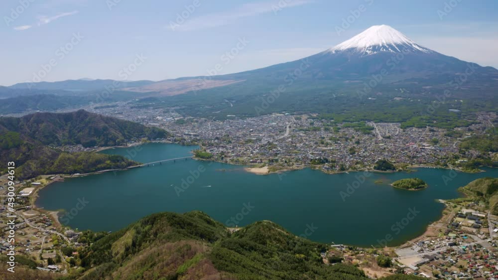 黒岳山頂から富士山と河口湖空撮 黒岳山頂から富士山と河口湖空撮