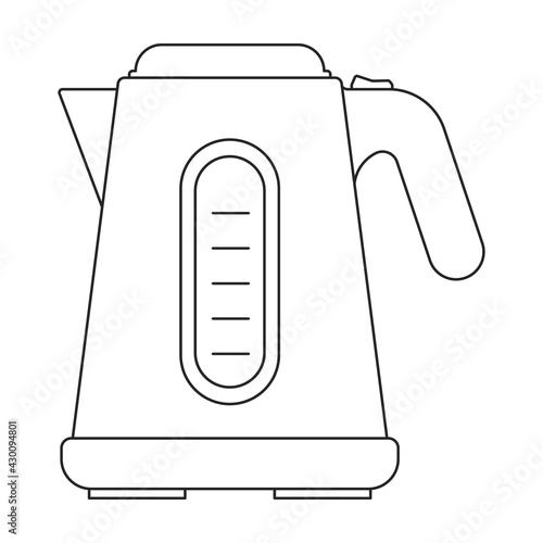 Electric kettle vector icon.Outline vector icon isolated on white background electric kettle.