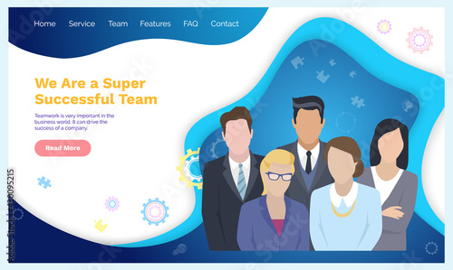 Business team ready to work. Teamwork. Coworkers characters communication. Team building and business partnership. Businessmen people cooperation collaboration. Office workers clerks standing together