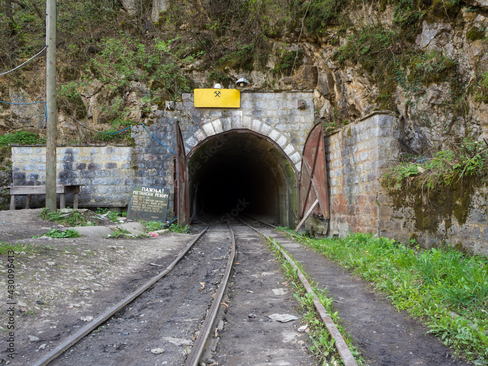 custom made wallpaper toronto digitalEntry into coal mining, old rails that are still used.