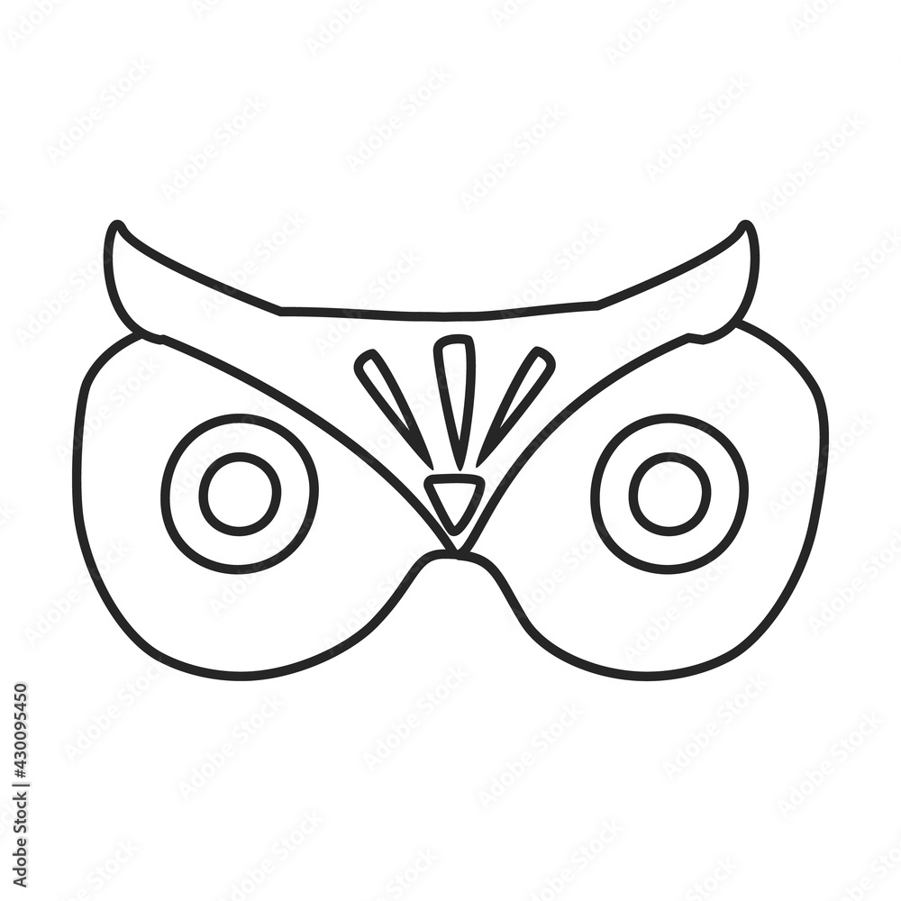 Sleep mask vector outline icon. Vector illustration mask for eye on white background. Isolated outline illustration icon of sleep accessory .